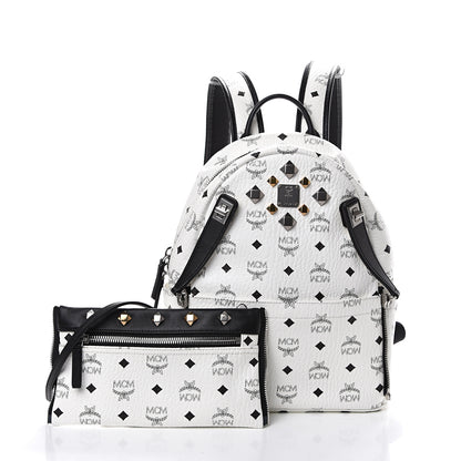 MCM Visetos Studded Small Dual Stark Backpack White 2 of 11