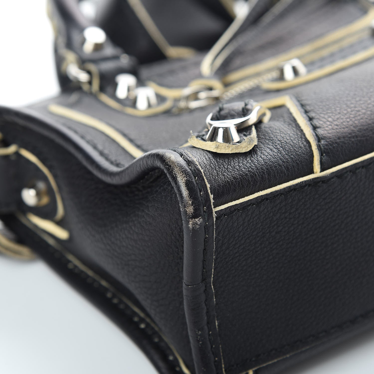 Balenciaga Supple Grained Calfskin Classic Silver Hardware Highlight Mini City Black 9 of 17