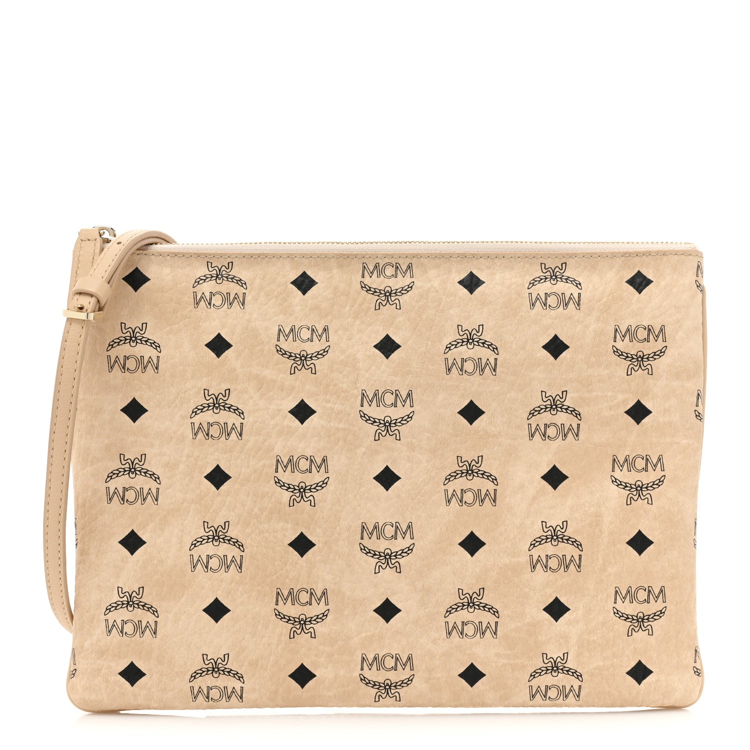 MCM Visetos Medium Crossbody Pouch Beige 1 of 9