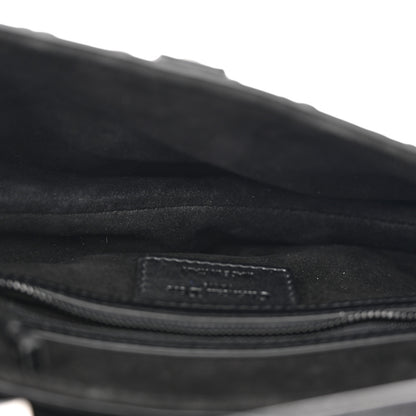Christian Dior Calfskin Embossed Oblique Saddle Bag Black 5 of 16