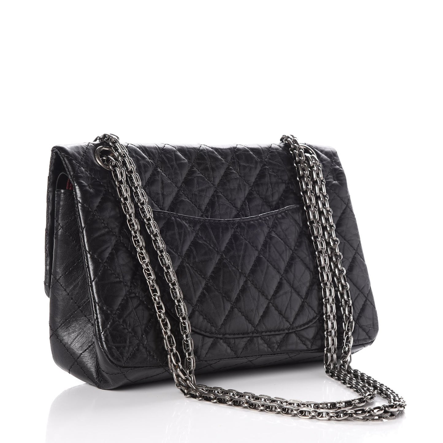 Aged Calfskin Quilted 2.55 Reissue 225 Flap Black