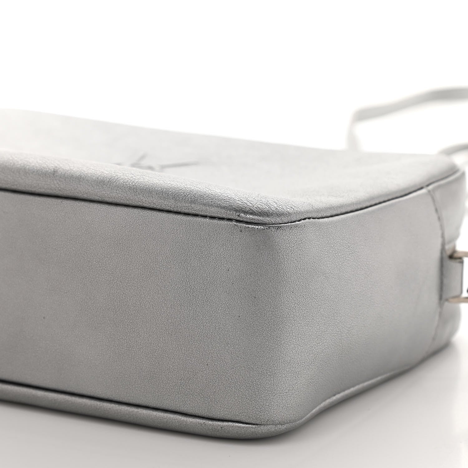 Saint Laurent Metallic Calfskin Monogram Small Lou Camera Bag Silver 9 of 11