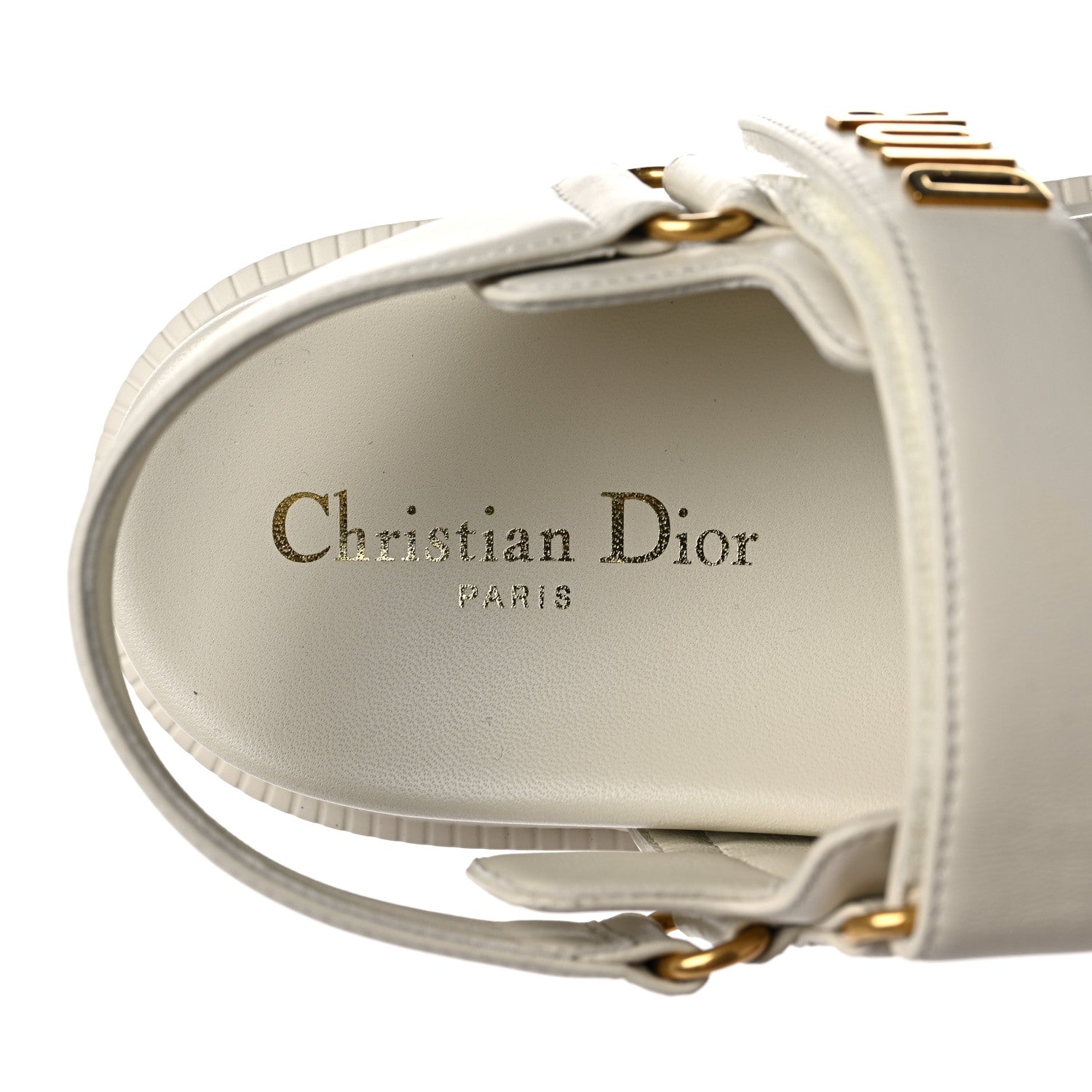Christian Dior Lambskin Dioract 10mm Sandals 38 Off White 5 of 7