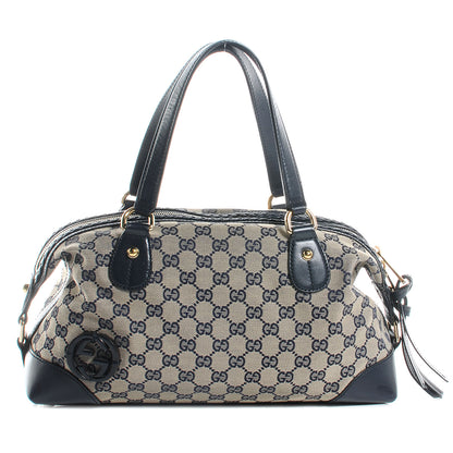 Gucci Monogram Brick Lane Small Boston Navy 1 of 8