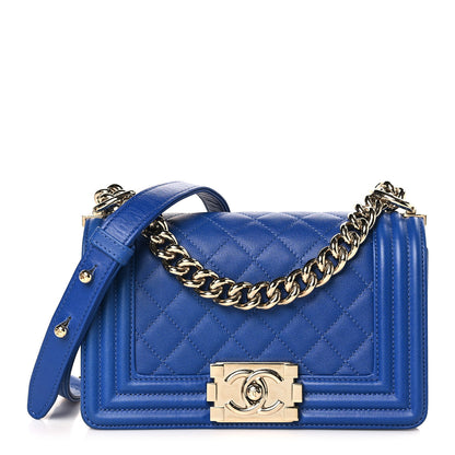 Chanel Calfskin Quilted Small Boy Flap Blue 1 of 9