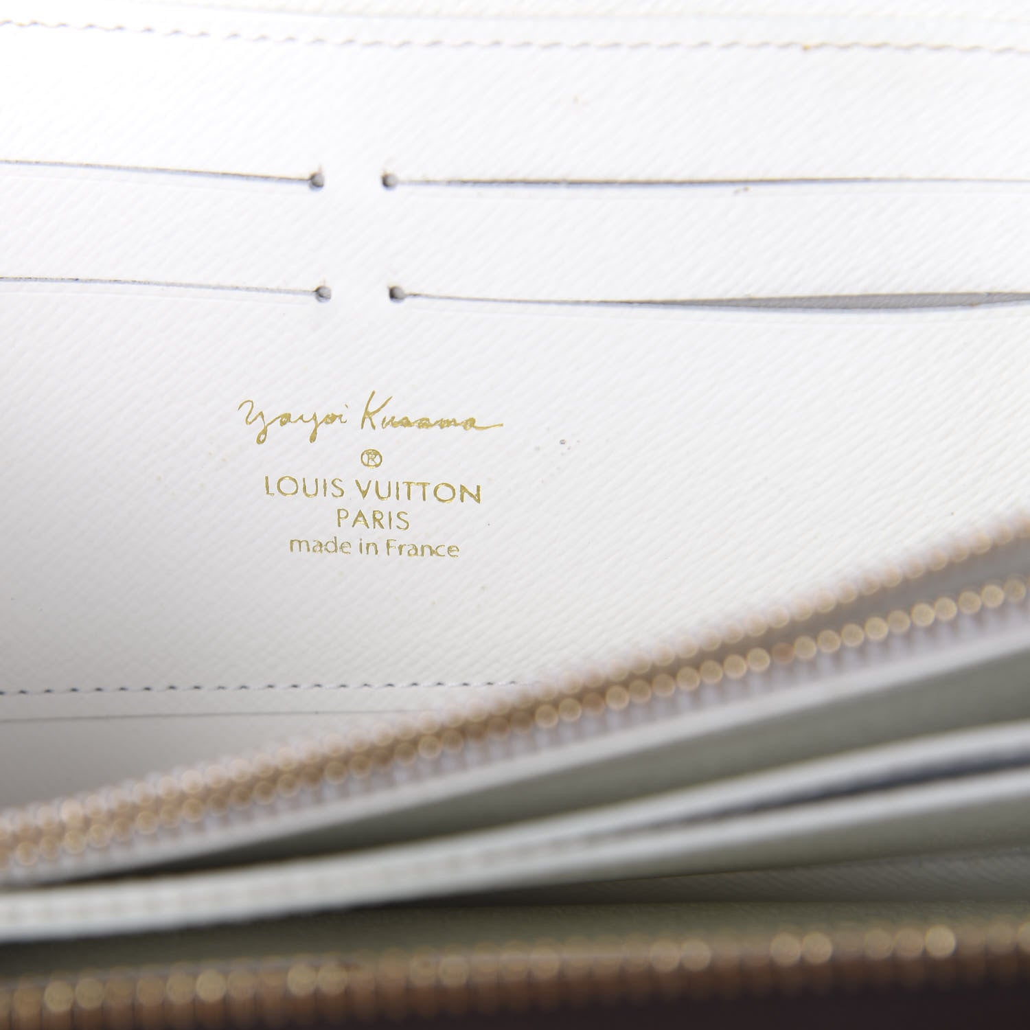 Louis Vuitton Monogram Kusama Pumpkin Dots Zippy Wallet White 6 of 10