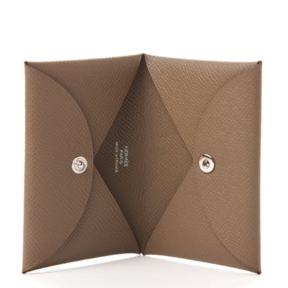 Hermes Epsom Calvi Card Case Etoupe 5 of 10