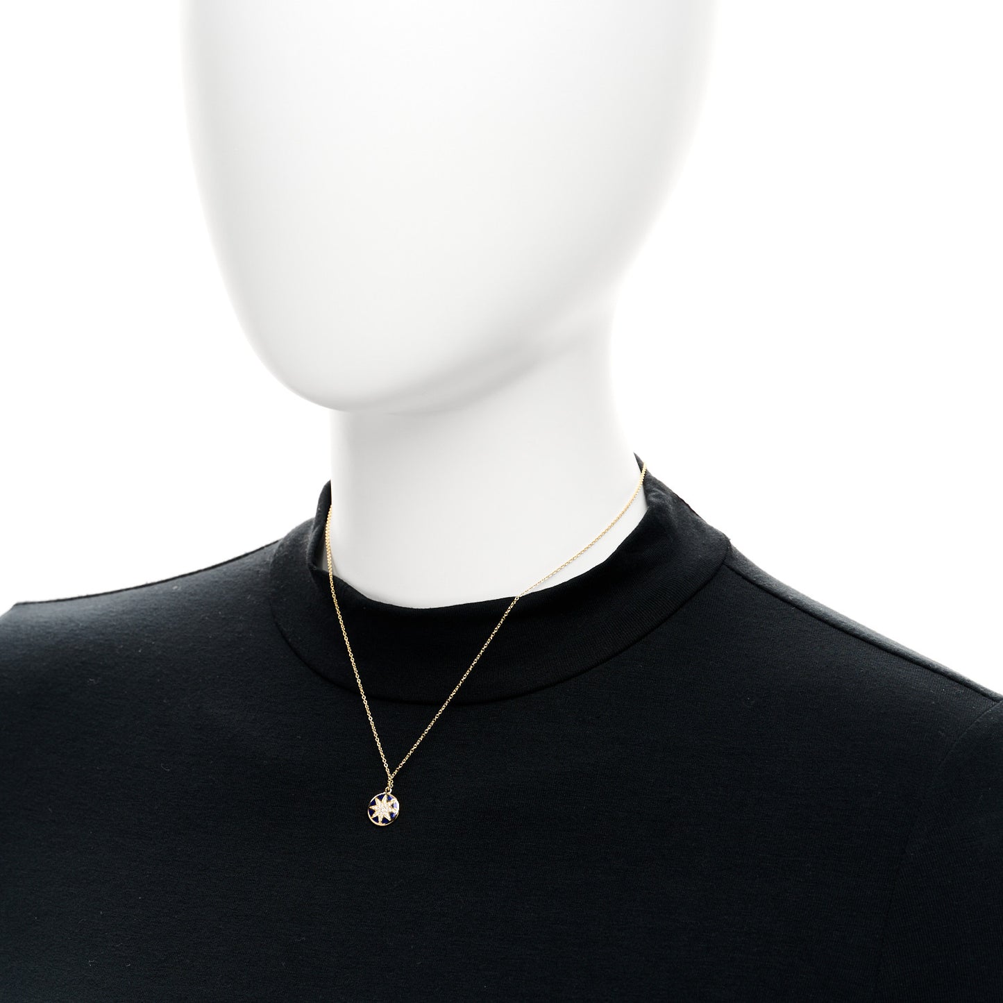 18K Yellow Gold Diamond Enamel Paloma Picasso Venezia Stella Pendant Necklace Blue