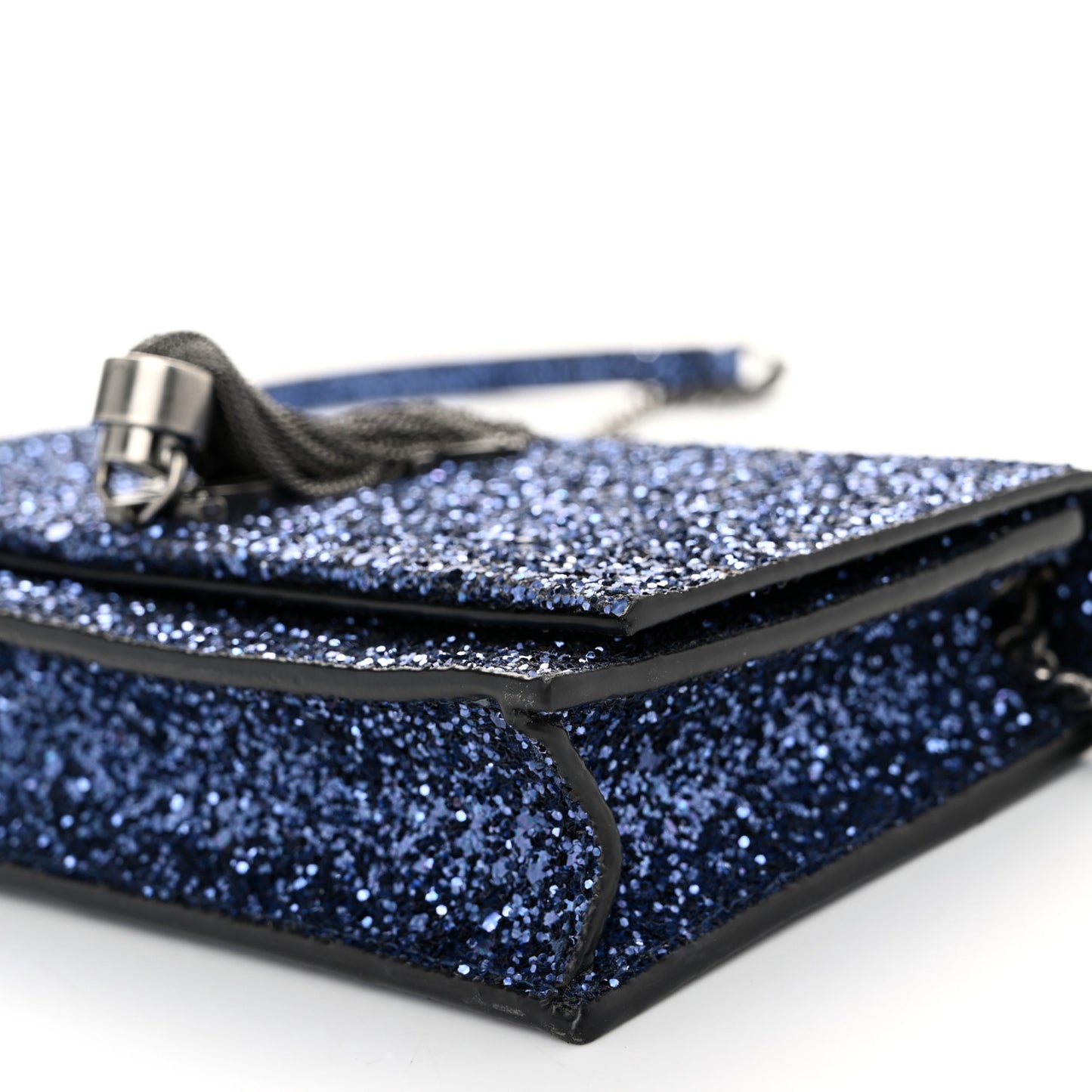 Metallic Glitter Classic Monogram Kate Tassel Chain Wallet North Sea