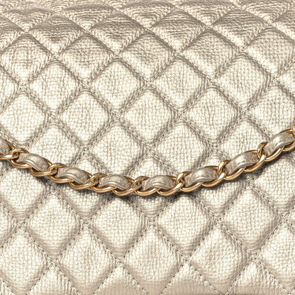 Chanel Metallic Calfskin Quilted XXL Travel Flap Bag Gold 8 of 10