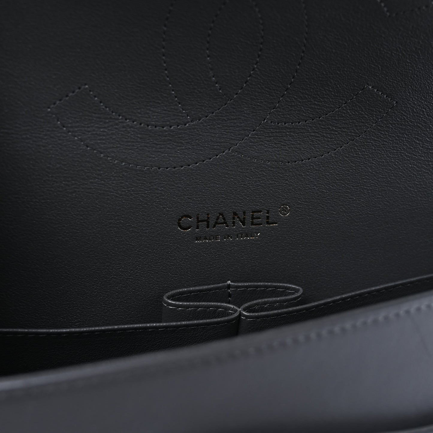 Lambskin Quilted Jumbo Double Flap Dark Grey