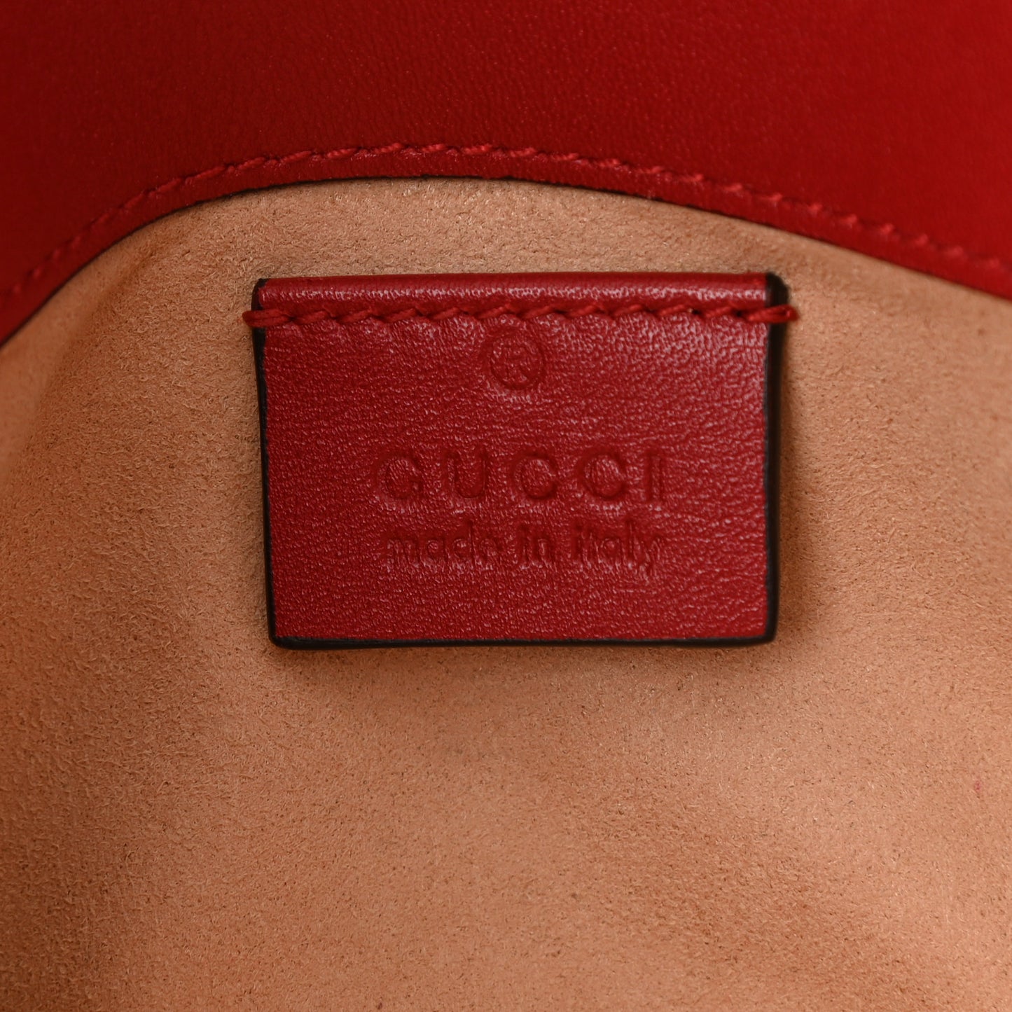 Calfskin Matelasse Super Mini GG Marmont Shoulder Bag Hibiscus Red