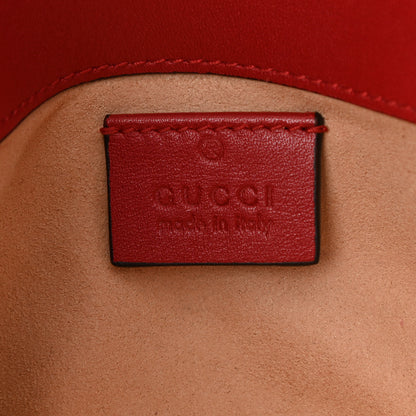 Gucci Calfskin Matelasse Super Mini GG Marmont Shoulder Bag Hibiscus Red 6 of 8