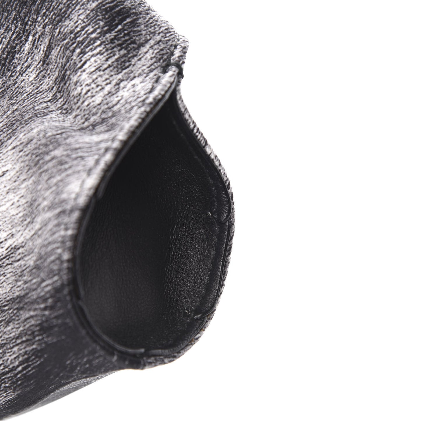 Silk Fur Print De Manta Clutch Black Grey
