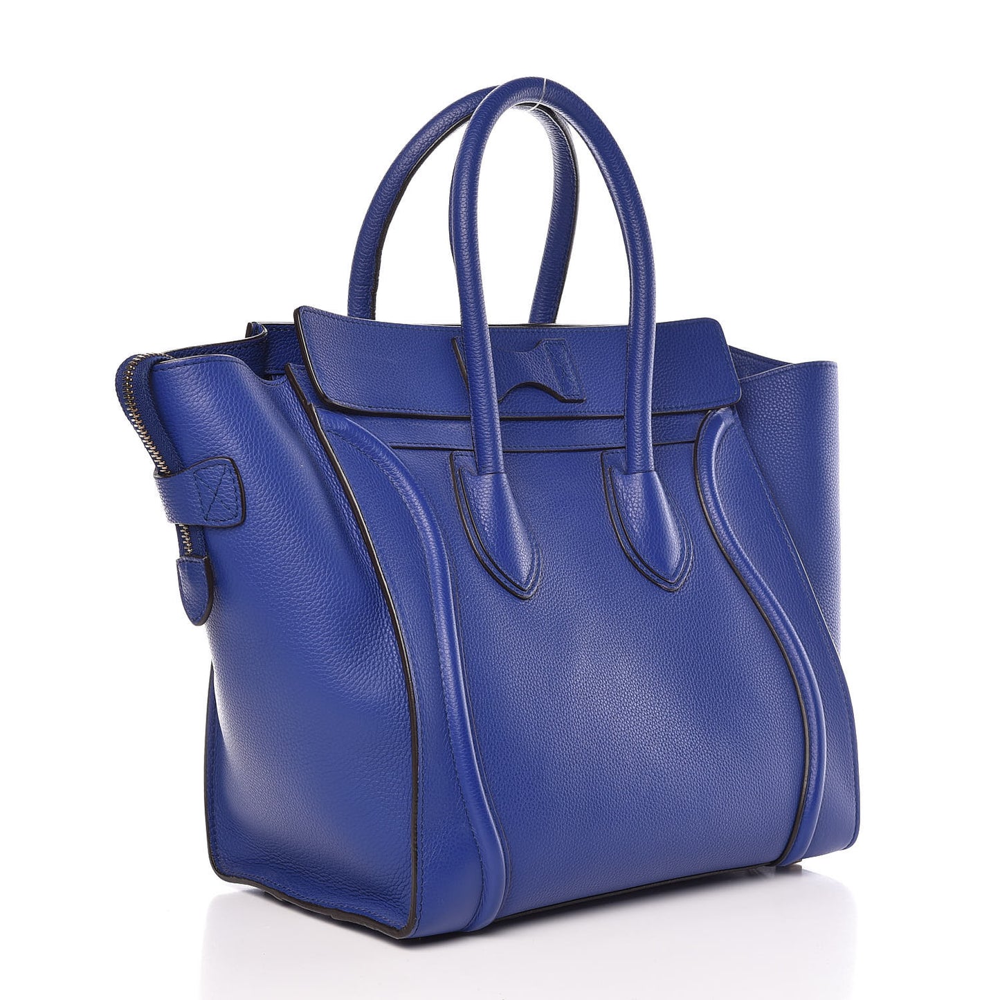 Drummed Calfskin Mini Luggage Indigo