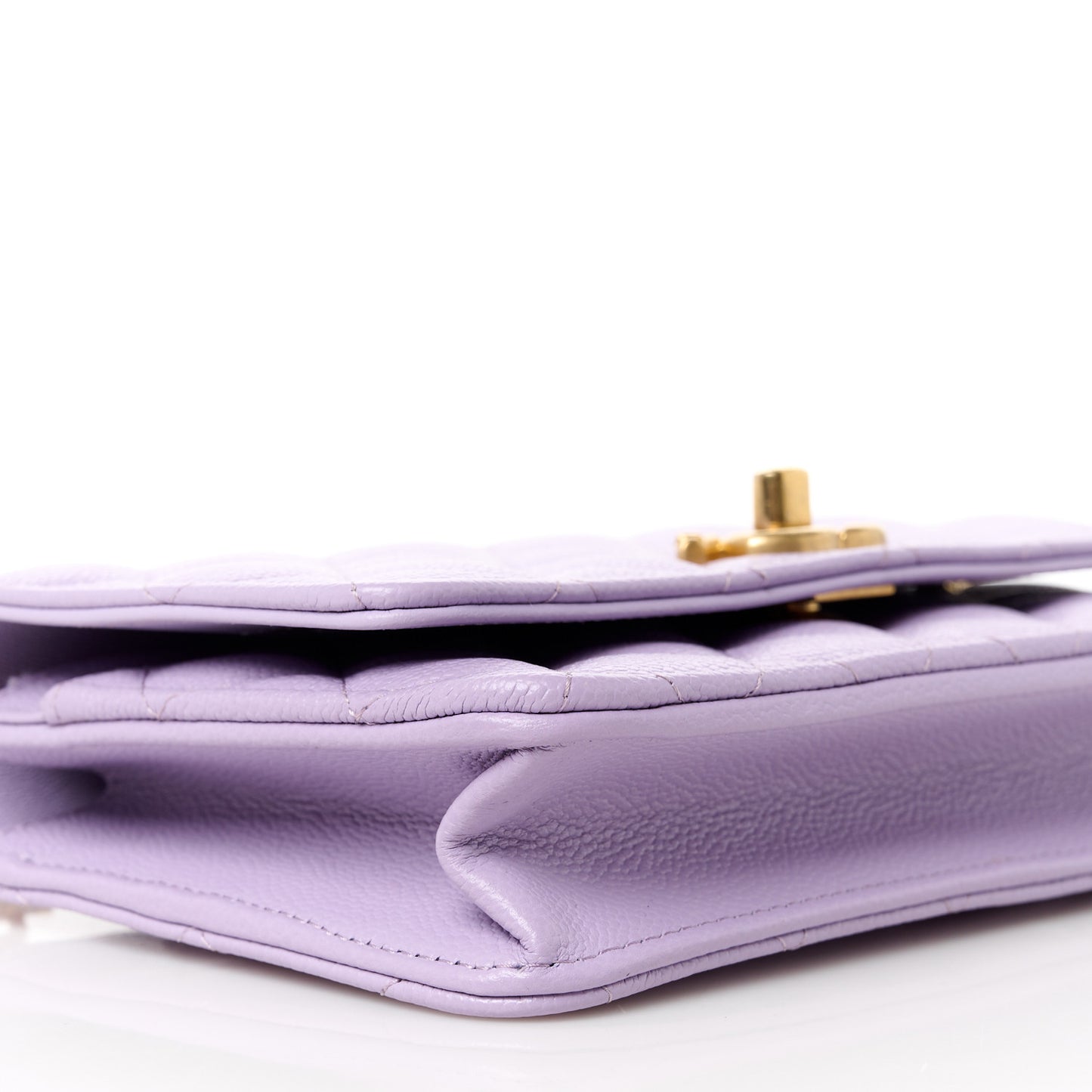 Caviar Quilted Sweetheart Wallet On Chain WOC Light Purple