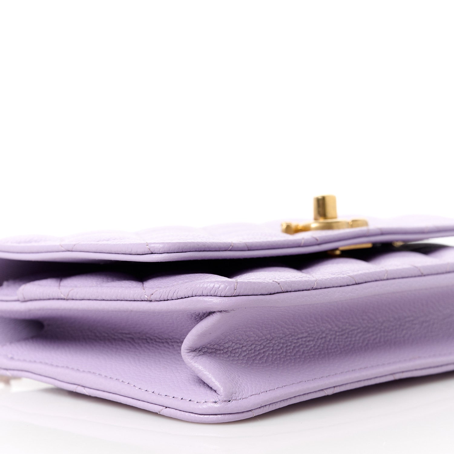 Chanel Caviar Quilted Sweetheart Wallet On Chain WOC Light Purple 10 of 11