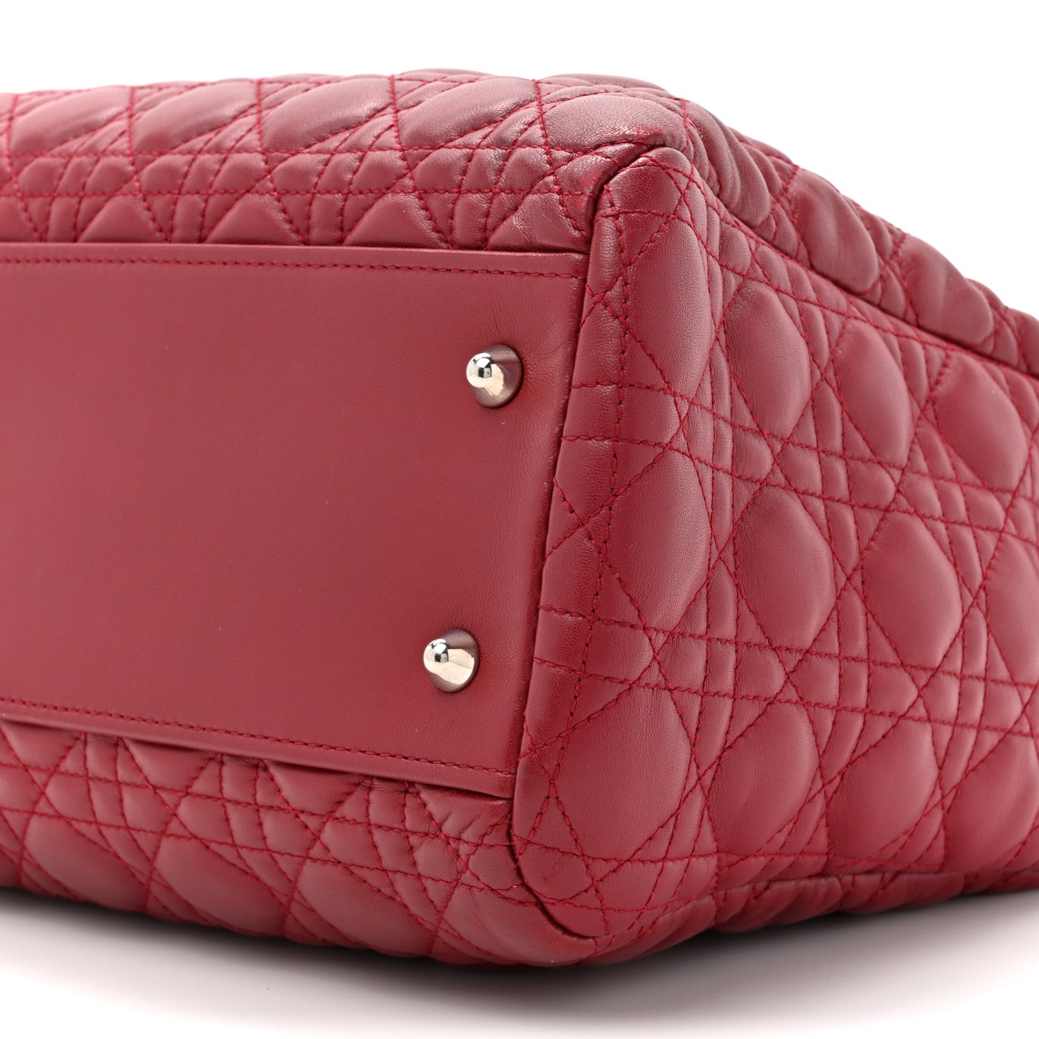 Christian Dior Lambskin Cannage Large Dior Soft Shopping Tote Red 10 of 15