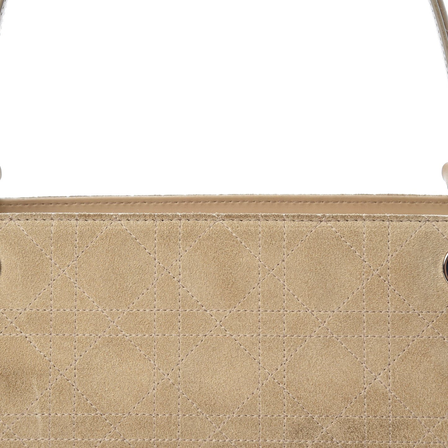 Suede Cannage Stitched East West Lady Dior Beige