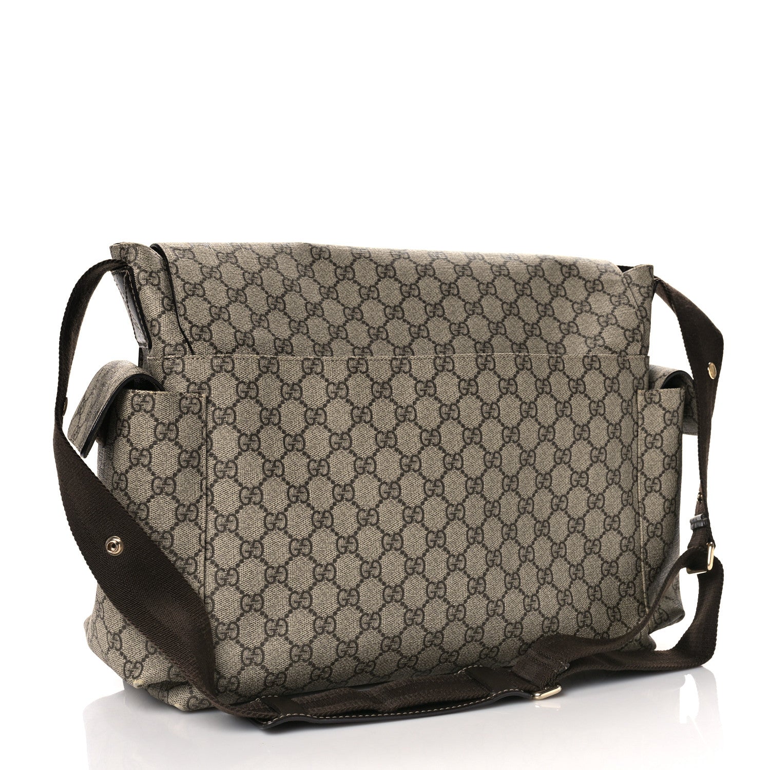 Gucci GG Plus Monogram Messenger Diaper Bag Dark Brown 3 of 10