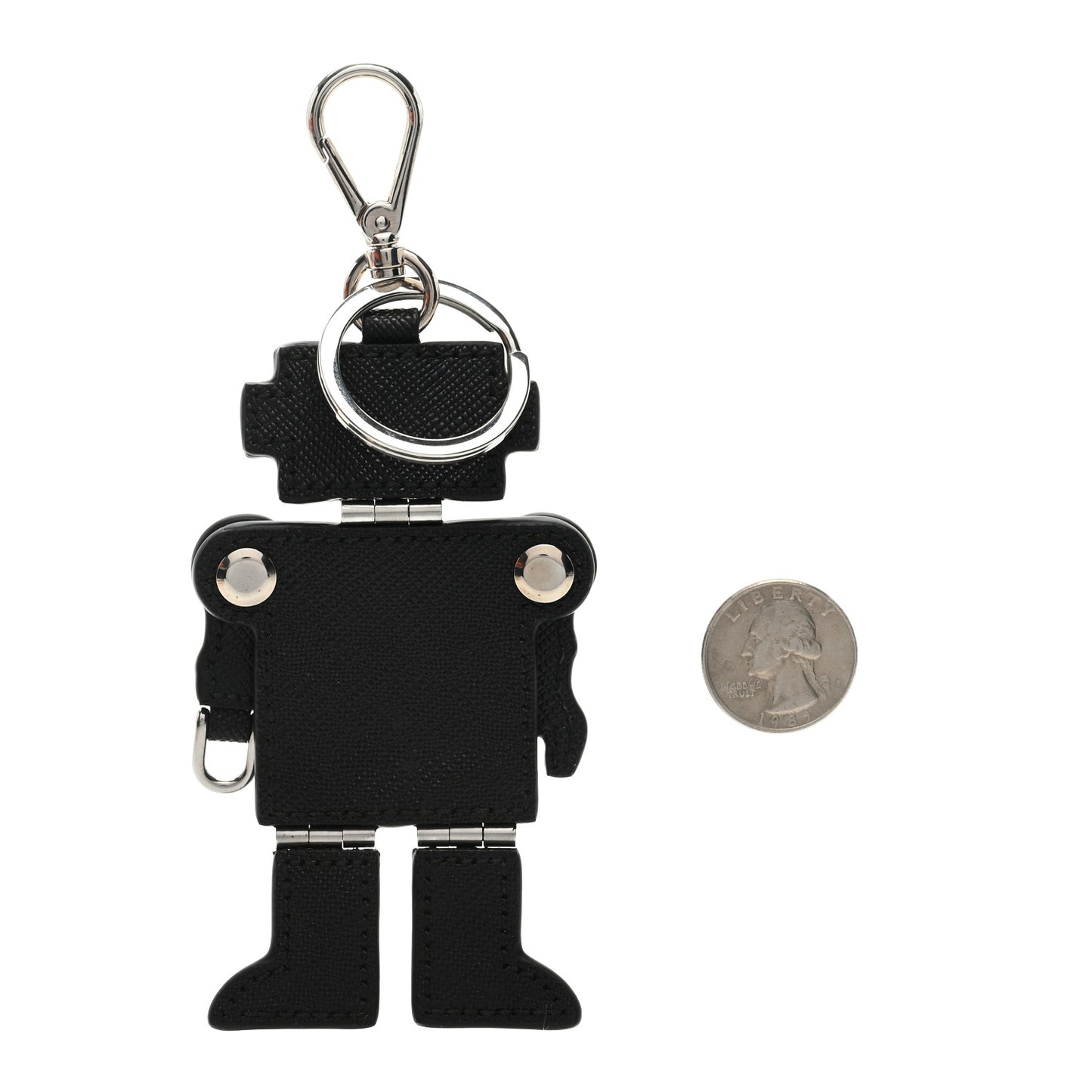 Saffiano Robot Keychain Bluette Fuoco