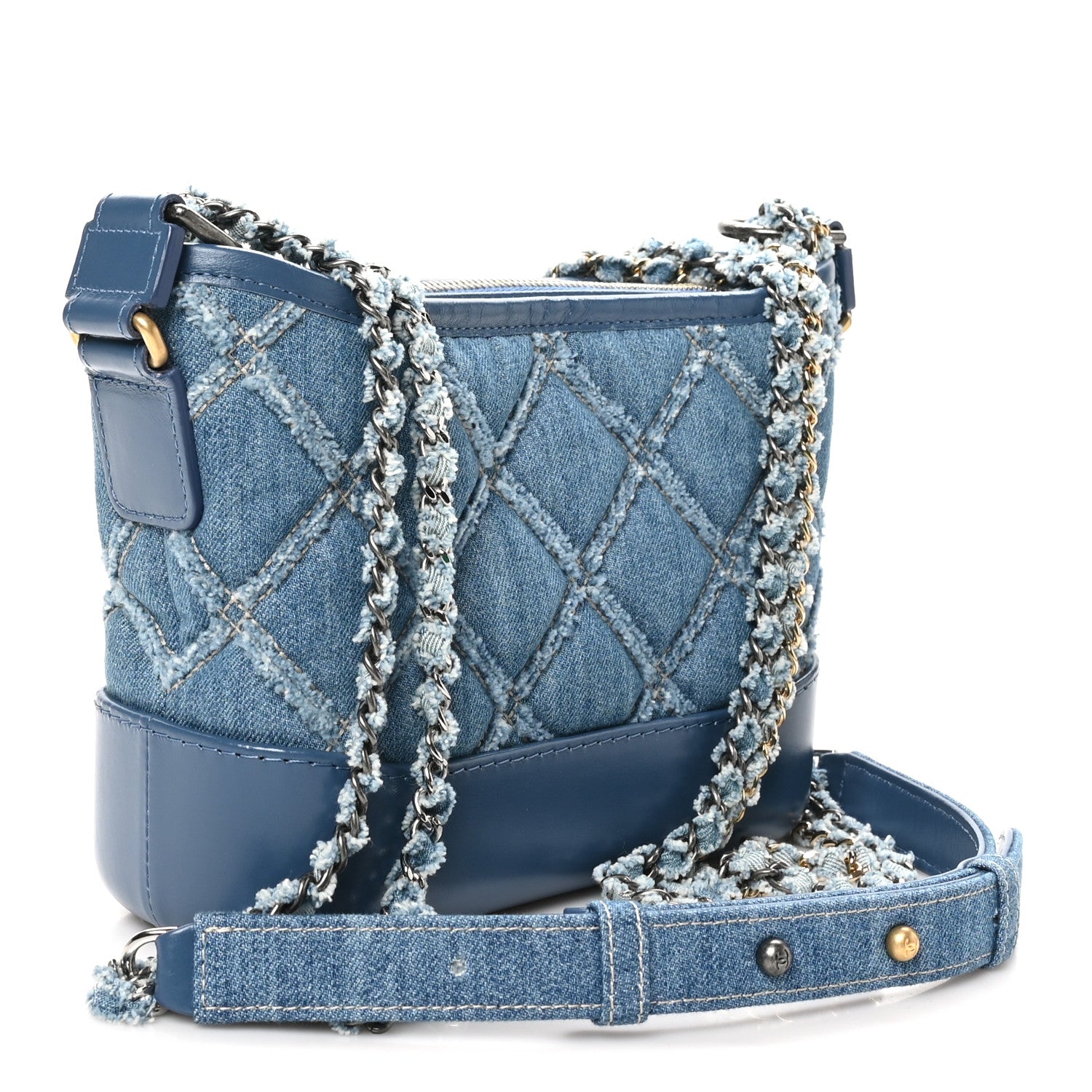 Chanel Denim Calfskin Small Gabrielle Hobo Blue 3 of 10