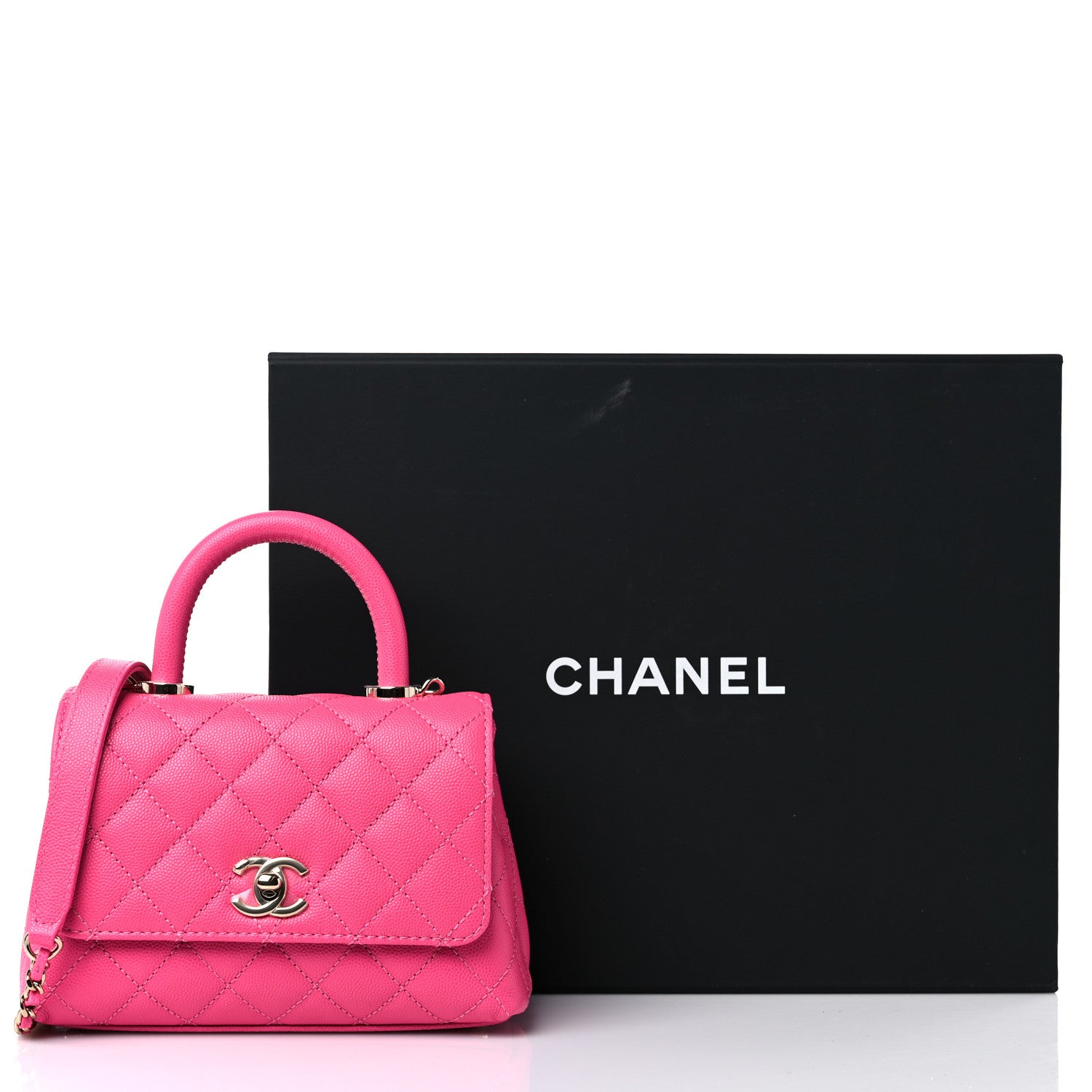 Chanel Caviar Quilted Extra Mini Coco Handle Flap Rose 10 of 10