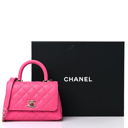 Chanel Caviar Quilted Extra Mini Coco Handle Flap Rose 10 of 10