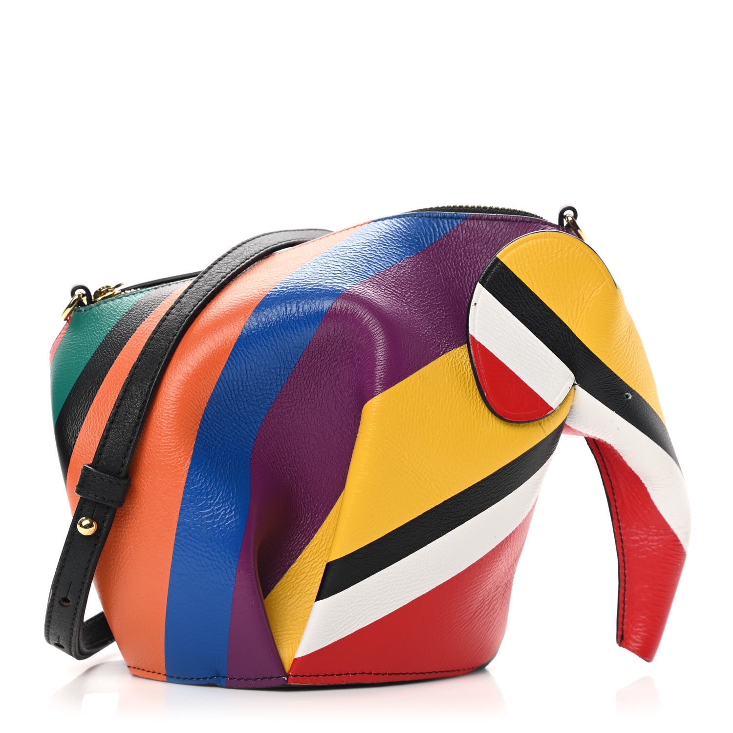 Loewe Calfskin Mini Striped Elephant Crossbody Bag Multicolor 1 of 11