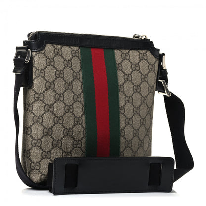 Gucci GG Supreme Monogram Web Messenger Bag Black 2 of 4