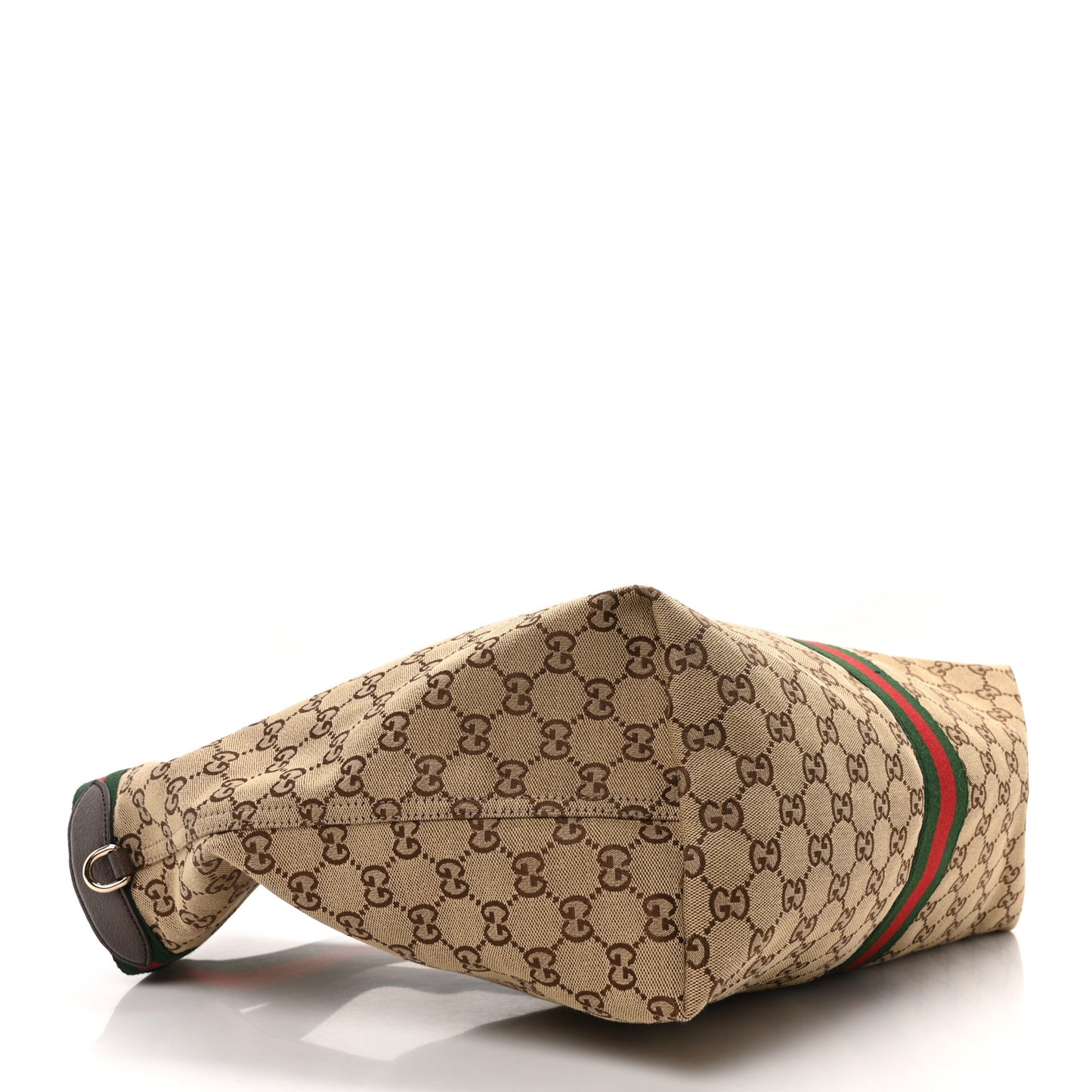 GG Monogram Web Large Giglio Tote Beige Brown