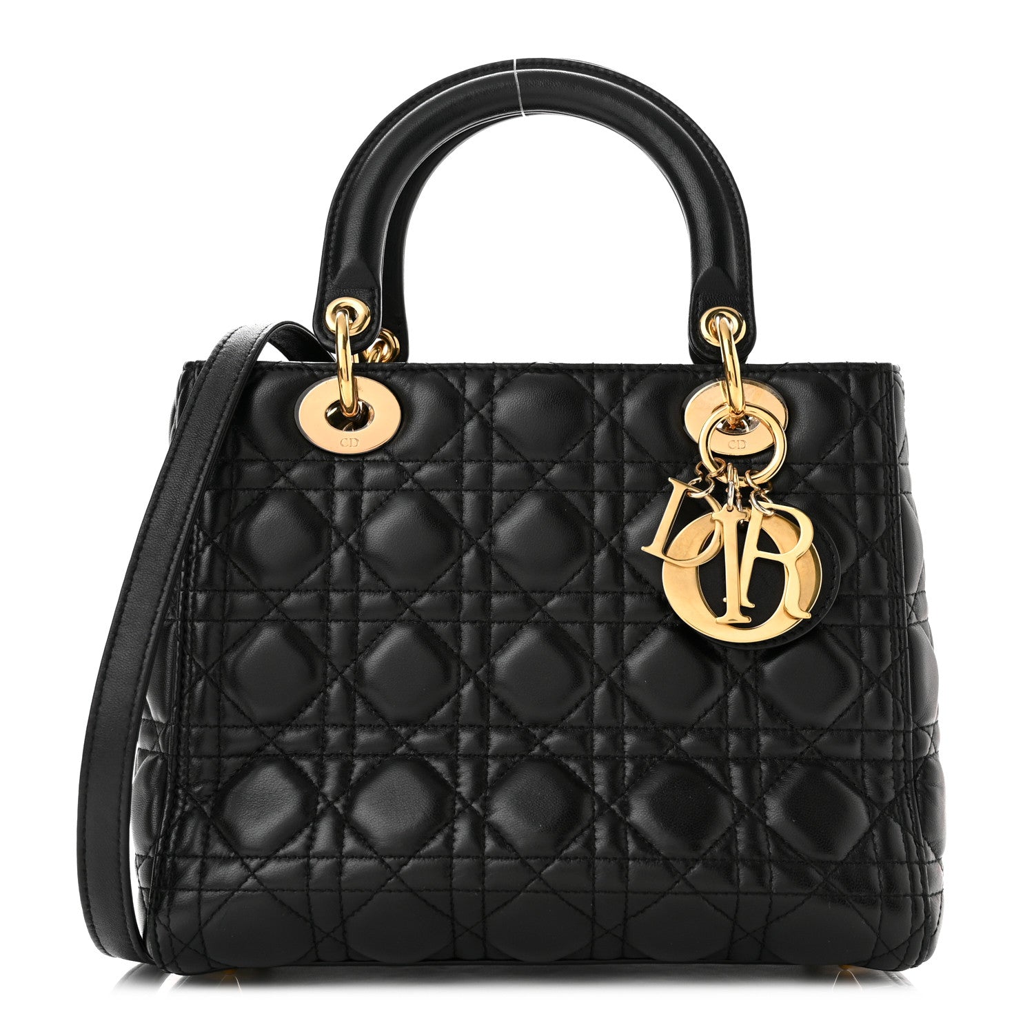 Christian Dior Lambskin Cannage Medium Lady Dior Black 1 of 10