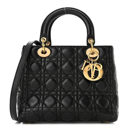 Christian Dior Lambskin Cannage Medium Lady Dior Black 1 of 10