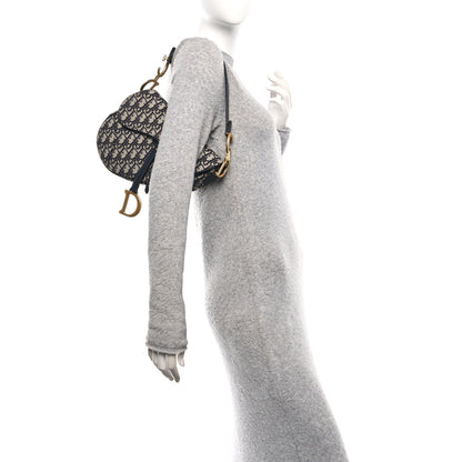 Christian Dior Oblique Saddle Bag Blue 2 of 9