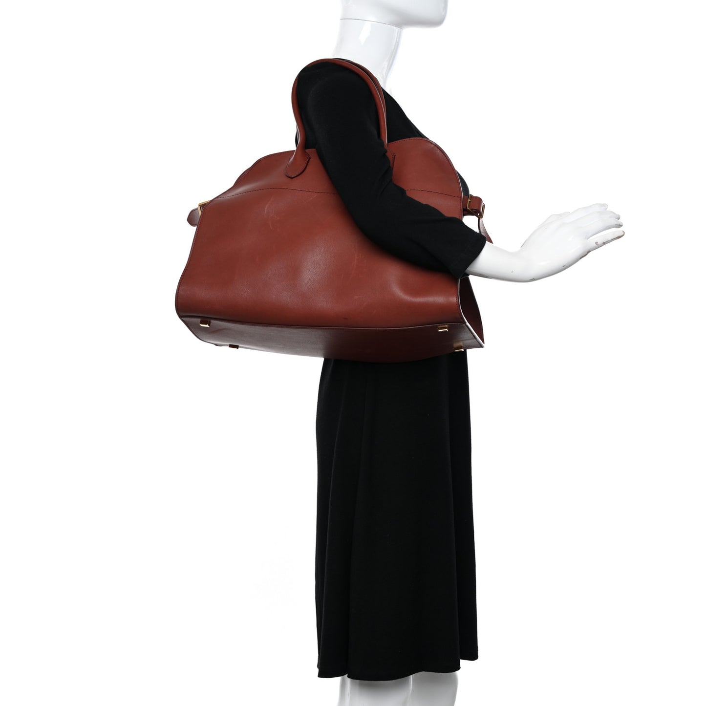 Polished Saddle Calfskin Soft Margaux 15 Cognac