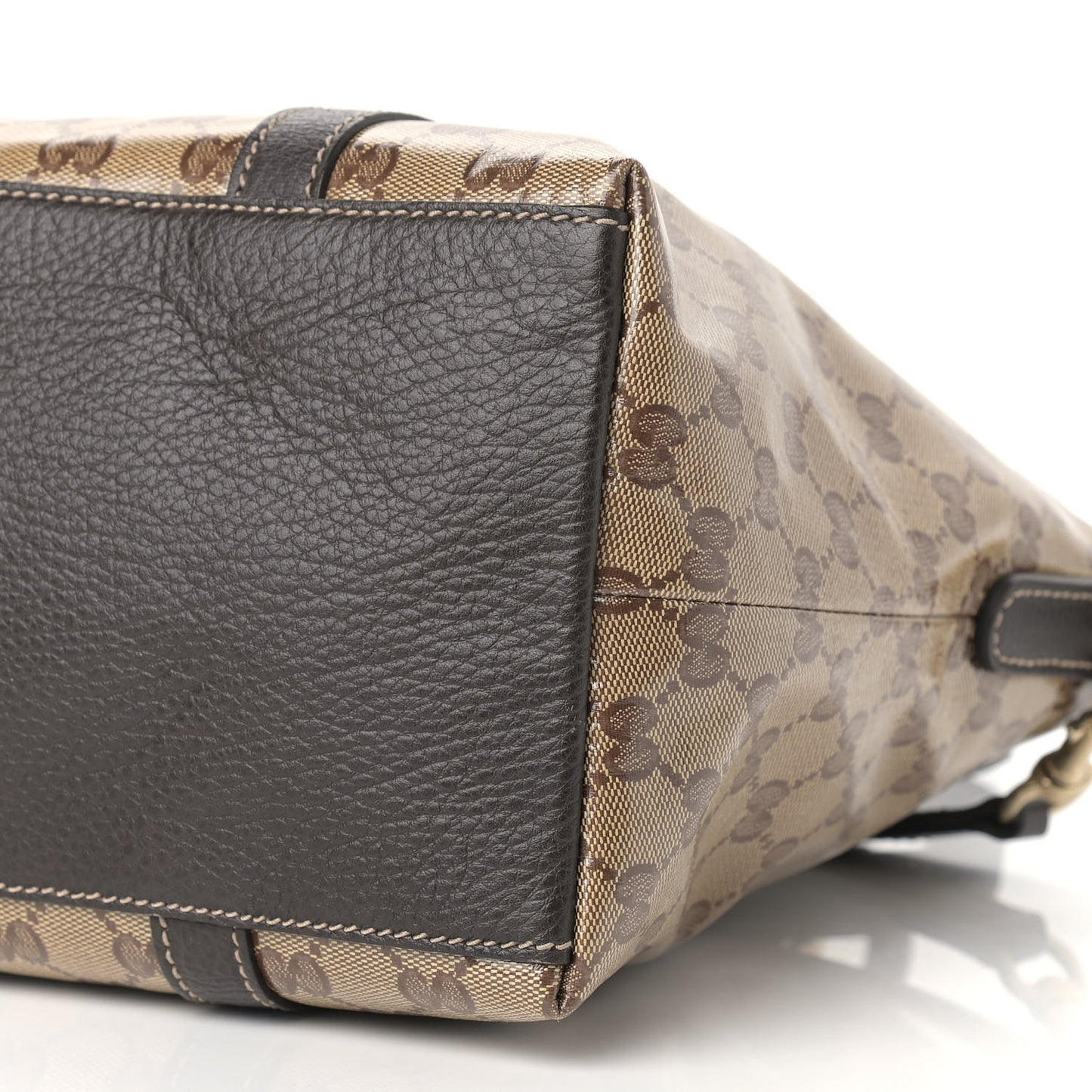 Crystal Monogram Medium GG Charm Dome Satchel Dark Brown