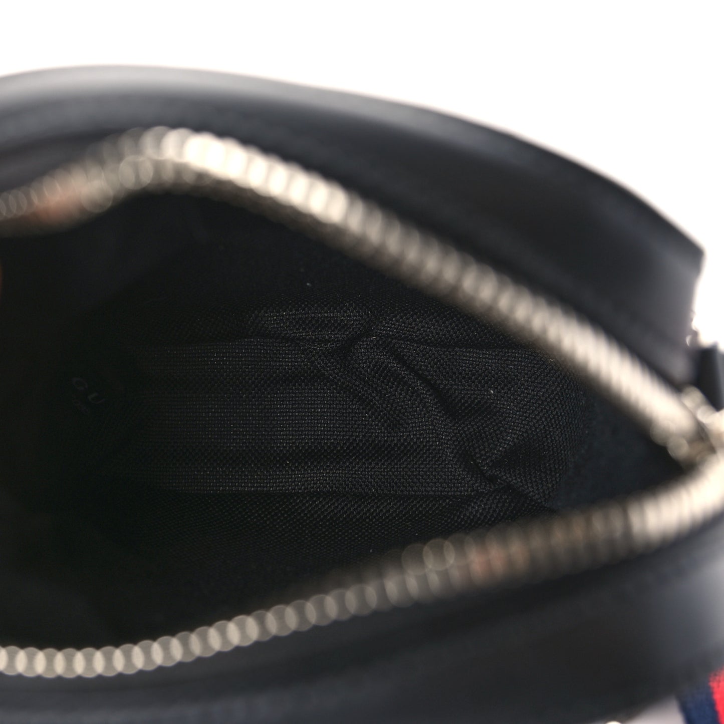 GG Supreme Monogram Appia Calfskin Web Small Camera Messenger Bag Black Grey