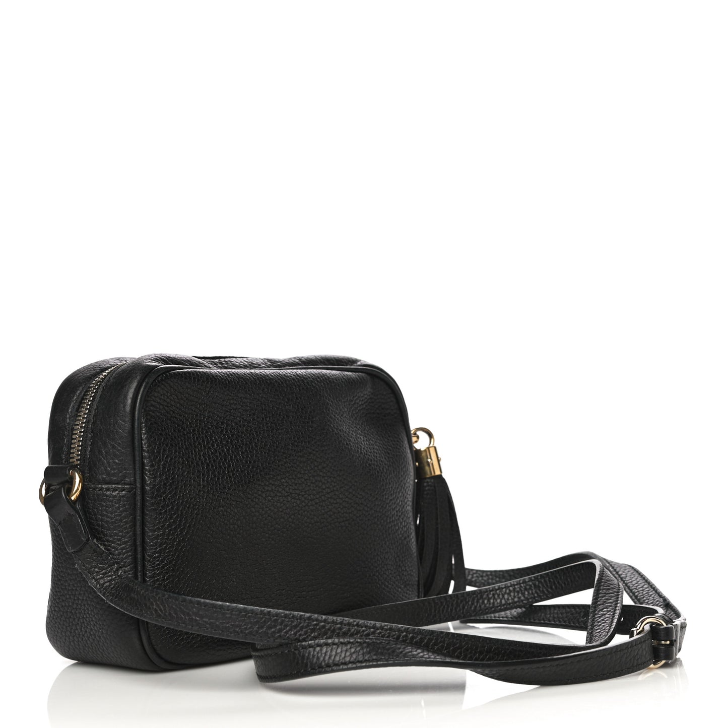 Pebbled Calfskin Small Soho Disco Bag Black