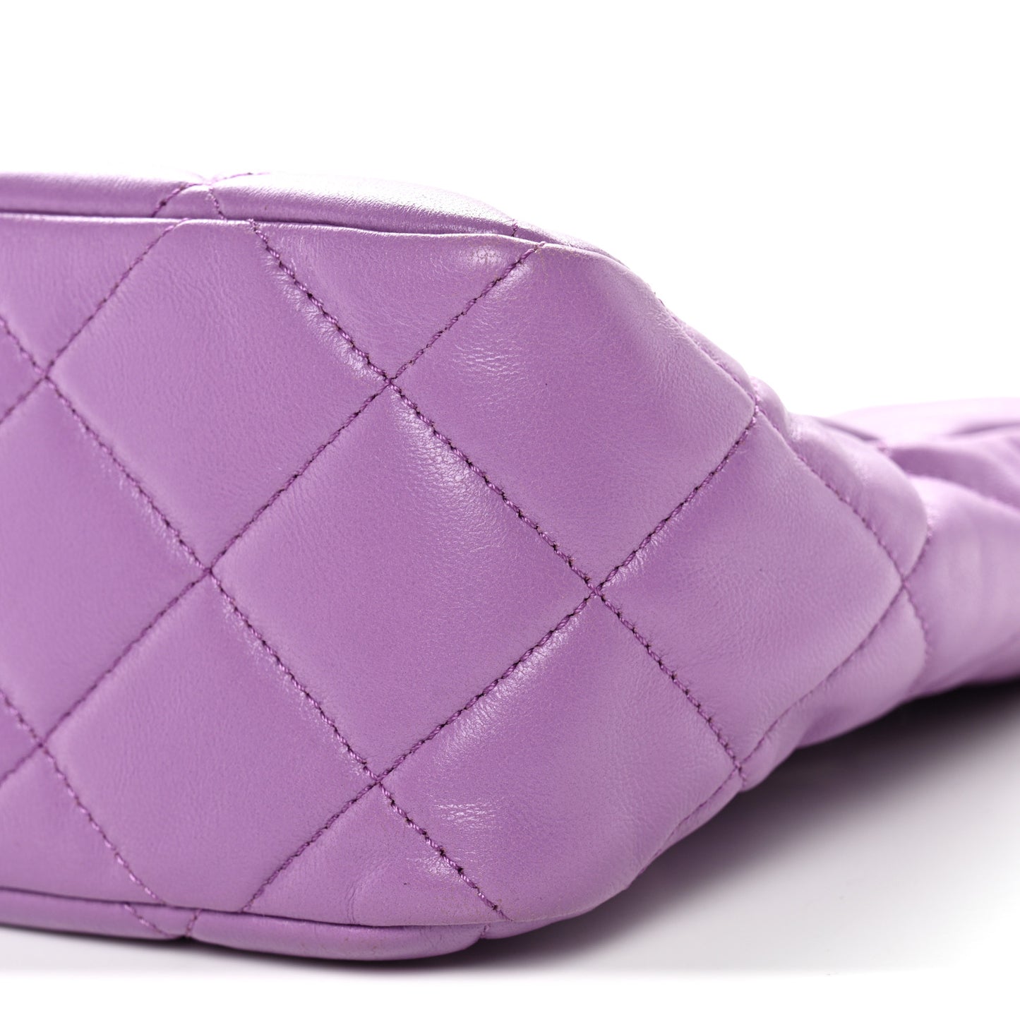 Lambskin Quilted Small Pick Me Up Hobo Purple