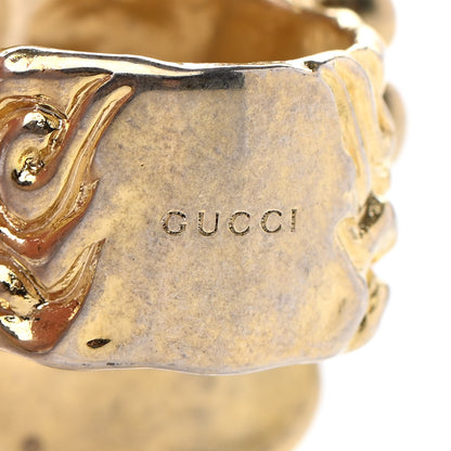 Gucci Metal Lion Head Ring M Aged Gold 5 of 9