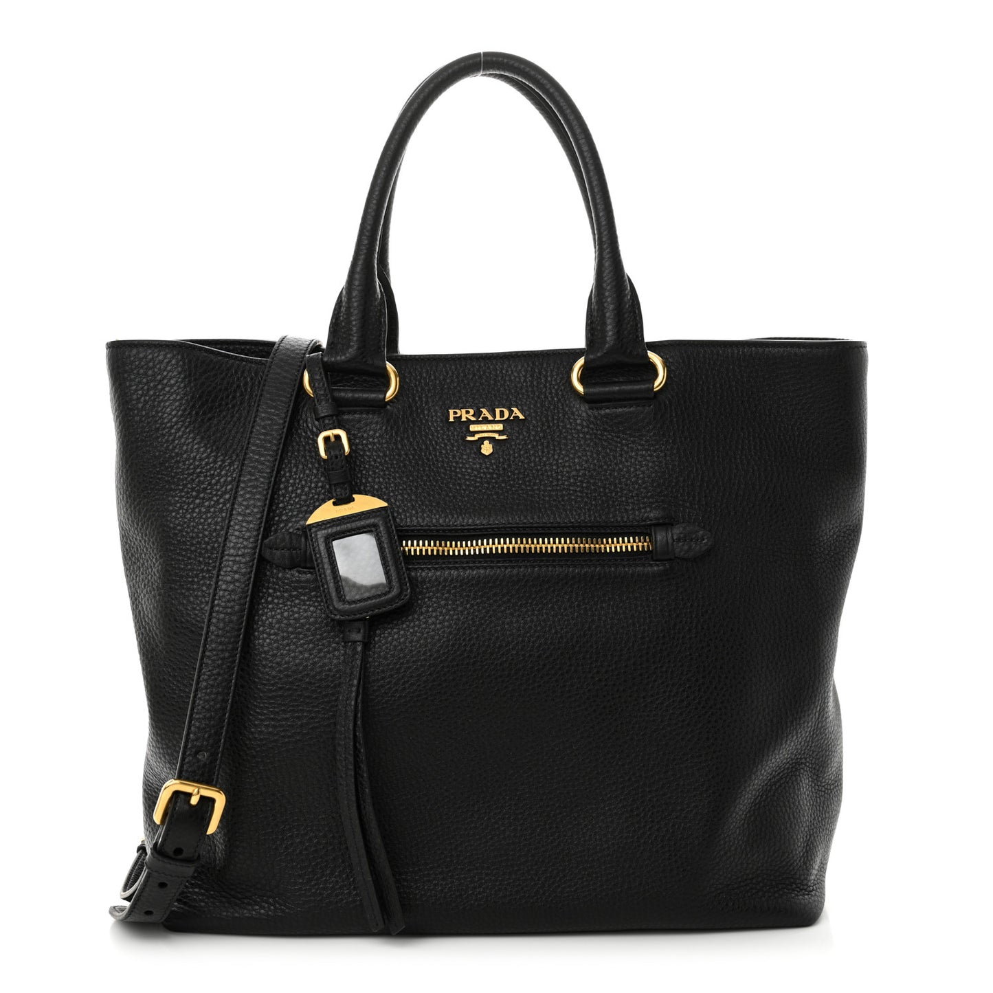 Vitello Daino Shopping Tote Black
