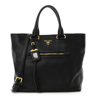 Prada Vitello Daino Shopping Tote Black 1 of 9