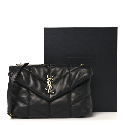 Saint Laurent Lambskin Quilted Toy Loulou Puffer Monogram Chain Satchel Black 12 of 12