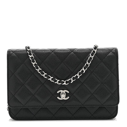 Chanel Caviar Quilted CC Turnlock Wallet On Chain WOC Black 1 of 12