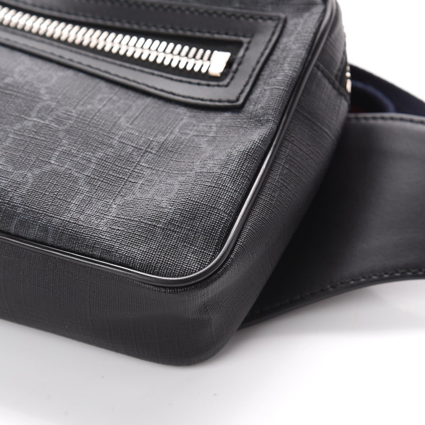Soft GG Supreme Monogram Web Belt Bag Black Grey