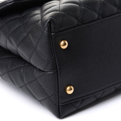 Chanel Caviar Lizard Quilted Medium Coco Handle Flap Black 9 of 14