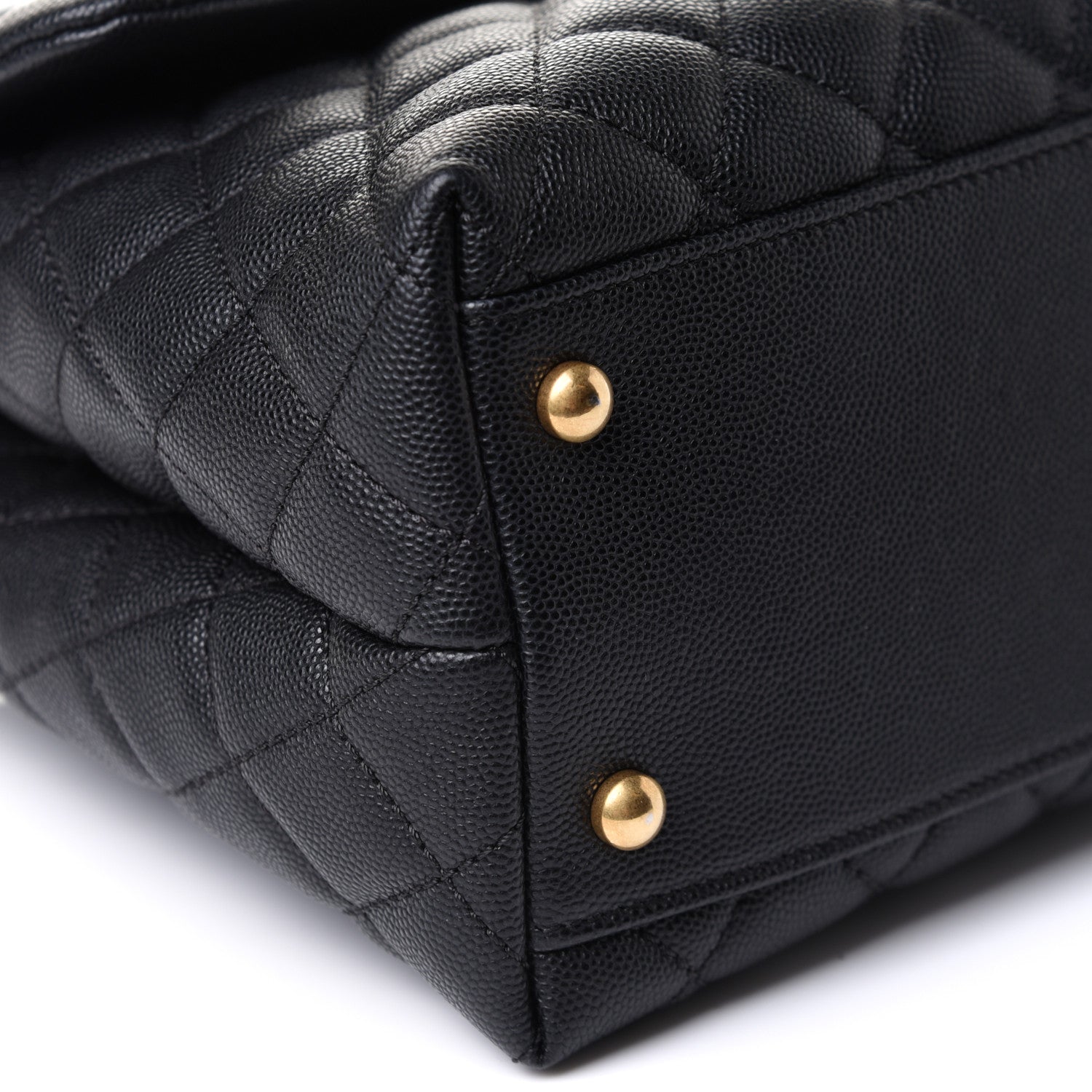 Chanel Caviar Lizard Quilted Medium Coco Handle Flap Black 9 of 14