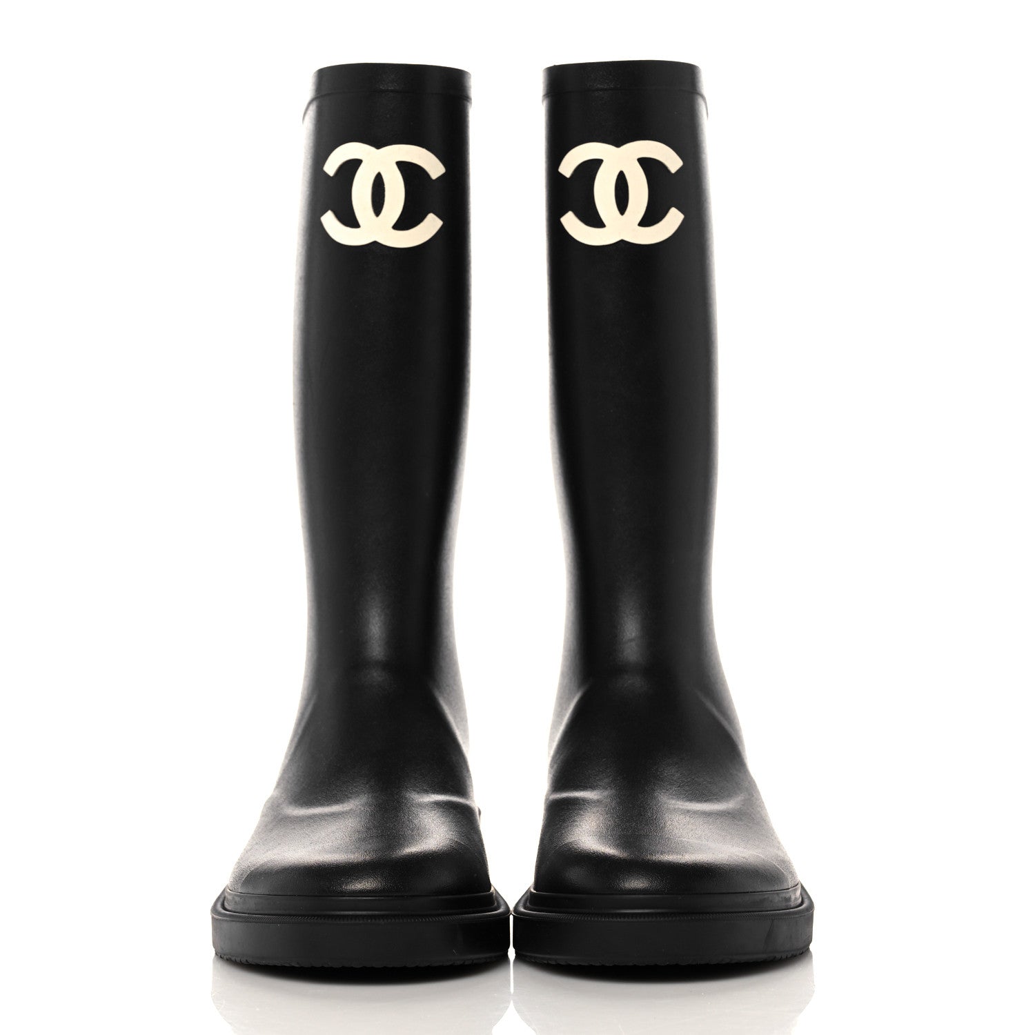 Chanel Caoutchouk CC High Boots 37 Black 2 of 8