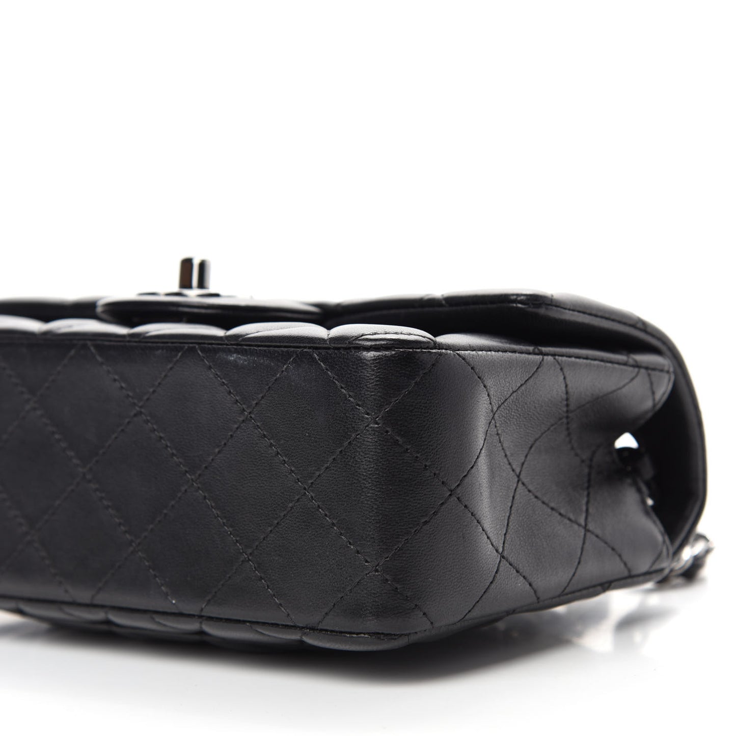 Lambskin Quilted Mini Rectangular Flap Black