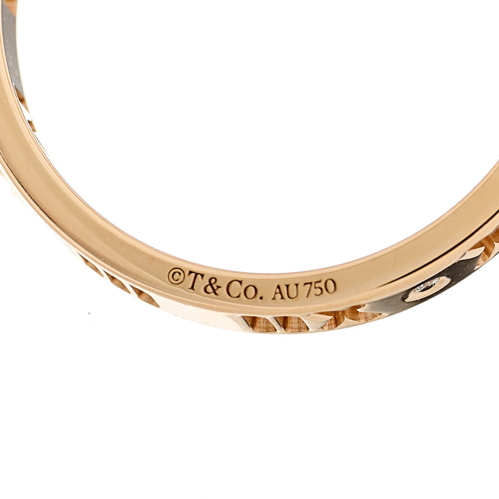 18K Rose Gold Diamond Atlas Pierced Ring 55 7.25